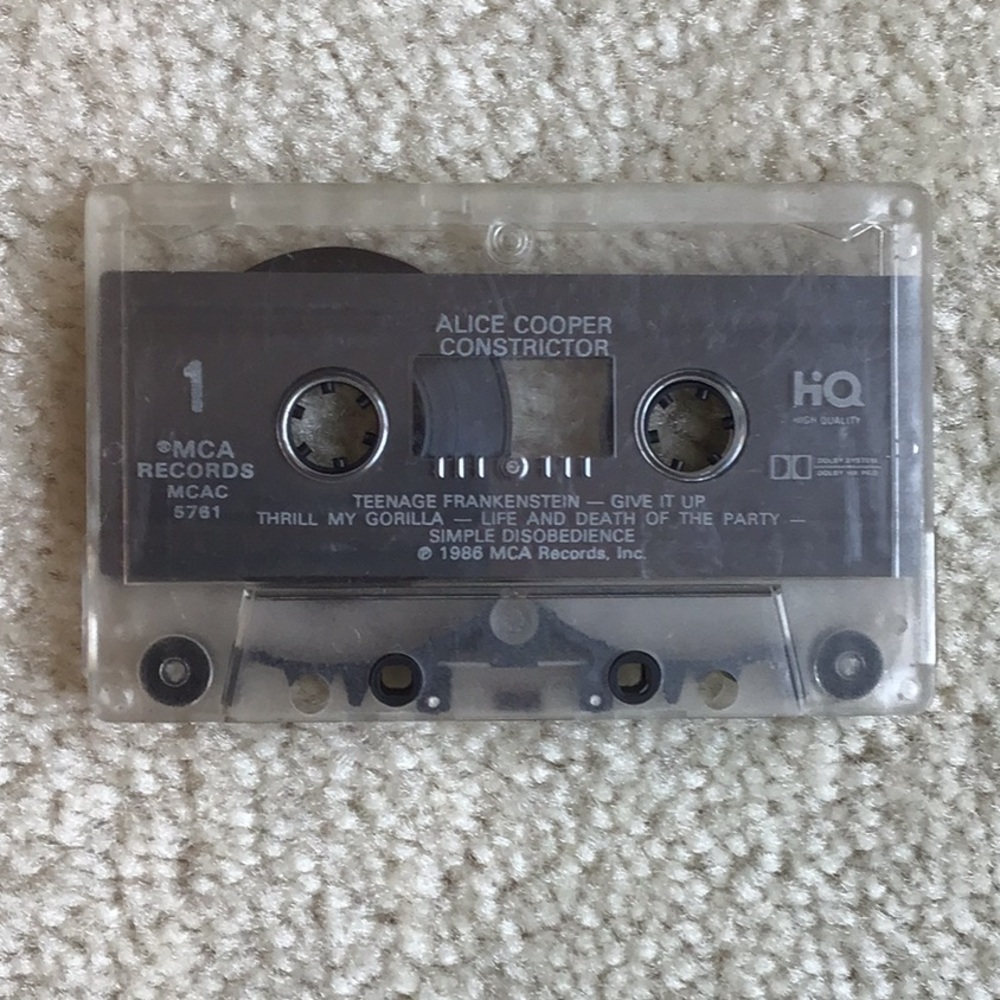 Vintage Alice Cooper Constrictor Cassette, 1986